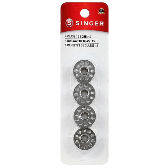 SINGER® Class 15 Metal Bobbins, 4ct.